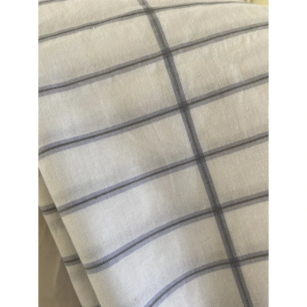 Ikea 2 King pillow case shams NWOT white blue checked windowpane grid pattern